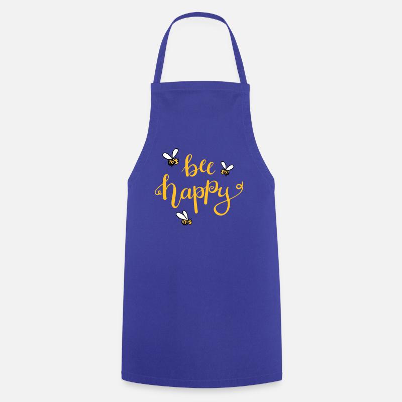bee happy - Cooking Apron - royal blue
