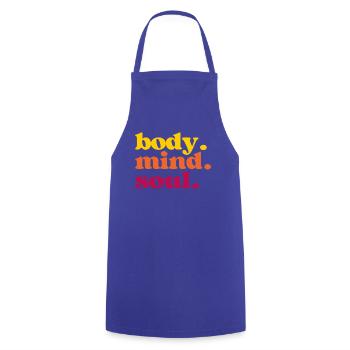 Body Mind Soul - Für alle "in Einklang-Bringer" - Kochschürze - Royalblau - Vorne - AI Model Male 185 dark (185cm)