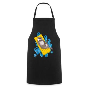 OTTER LEISURE - Cooking Apron - black - Front - AI Model Male 185 dark (185cm)