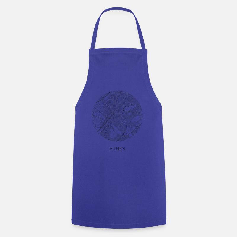 Carte d’Athènes dans le comté - Tablier de cuisine - bleu royal
