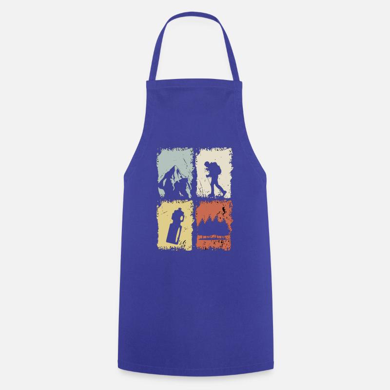 Four Panel Silhouette Grunge - Cooking Apron - royal blue