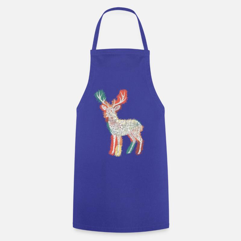 Zentangle Roebuck - Tablier de cuisine - bleu royal