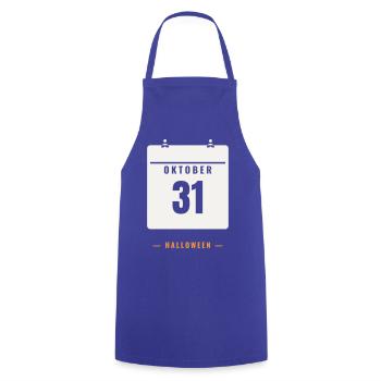October 31 Calendar Halloween Date Spooky Horror - Cooking Apron - royal blue - Front - AI Model Male 185 dark (185cm)