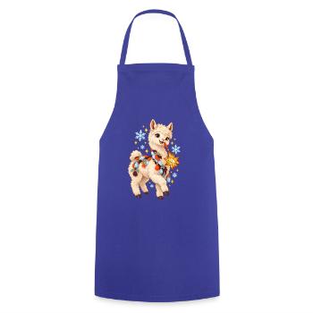 Lama Lichterzauber Festdeko - Kochschürze - Royalblau - Vorne - AI Model Male 185 dark (185cm)