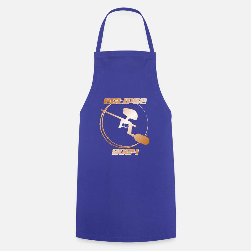 Eclipse 2024, with a paintball marker. - Cooking Apron - royal blue