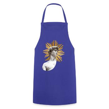 | David with Halo Michelangelo - Cooking Apron - royal blue - Front - AI Model Male 185 dark (185cm)