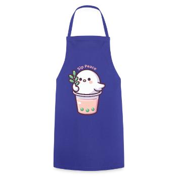 Sip Peace - Cooking Apron - royal blue - Front - AI Model Male 185 dark (185cm)