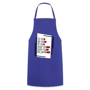Humorous Electoral Commitment Poster - Cooking Apron - royal blue - Front - AI Model Male 185 dark (185cm)