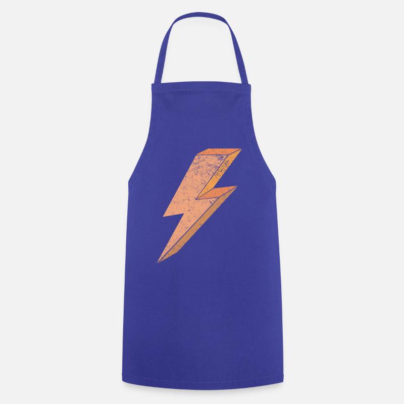 Lightning symbol in warm orange 3D - Cooking Apron - royal blue