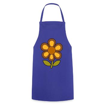 70s flower pattern retro flowerpower - Cooking Apron - royal blue - Front - AI Model Male 185 dark (185cm)