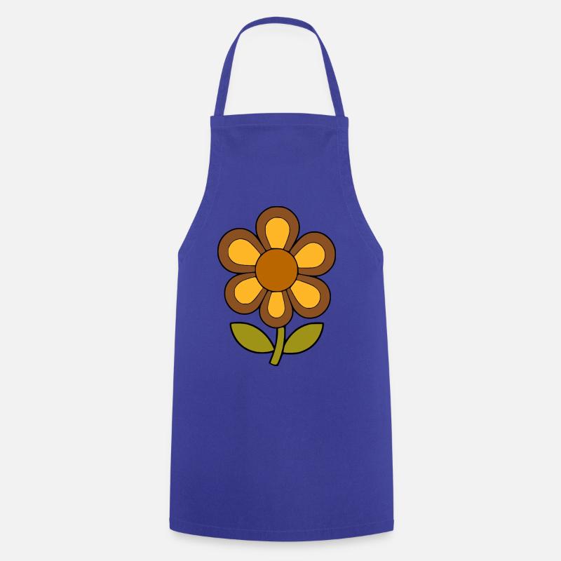 70s flower pattern retro flowerpower - Cooking Apron - royal blue