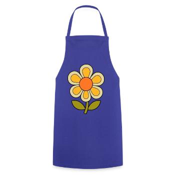 70s flower pattern retro flowerpower - Cooking Apron - royal blue - Front - AI Model Male 185 dark (185cm)