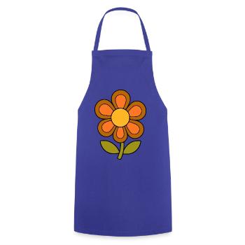 70s flower pattern retro flowerpower - Cooking Apron - royal blue - Front - AI Model Male 185 dark (185cm)