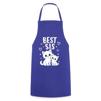 Beste Schwester Katzen Schwestern Best Sis Katze - Kochschürze - Royalblau - Vorne - AI Model Male 185 dark (185cm)