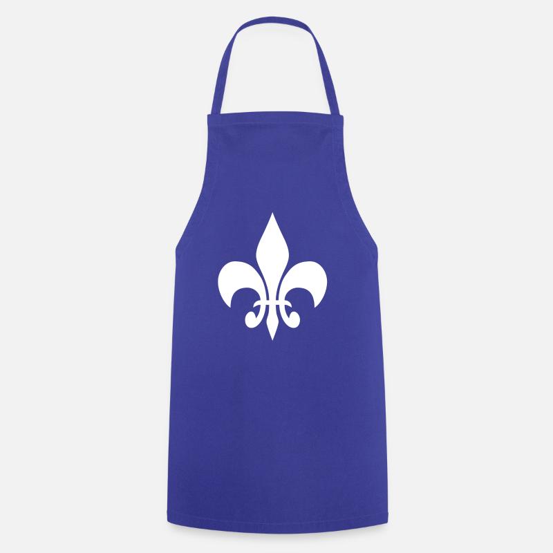 Fleur-de-lys - Kochschürze - Royalblau