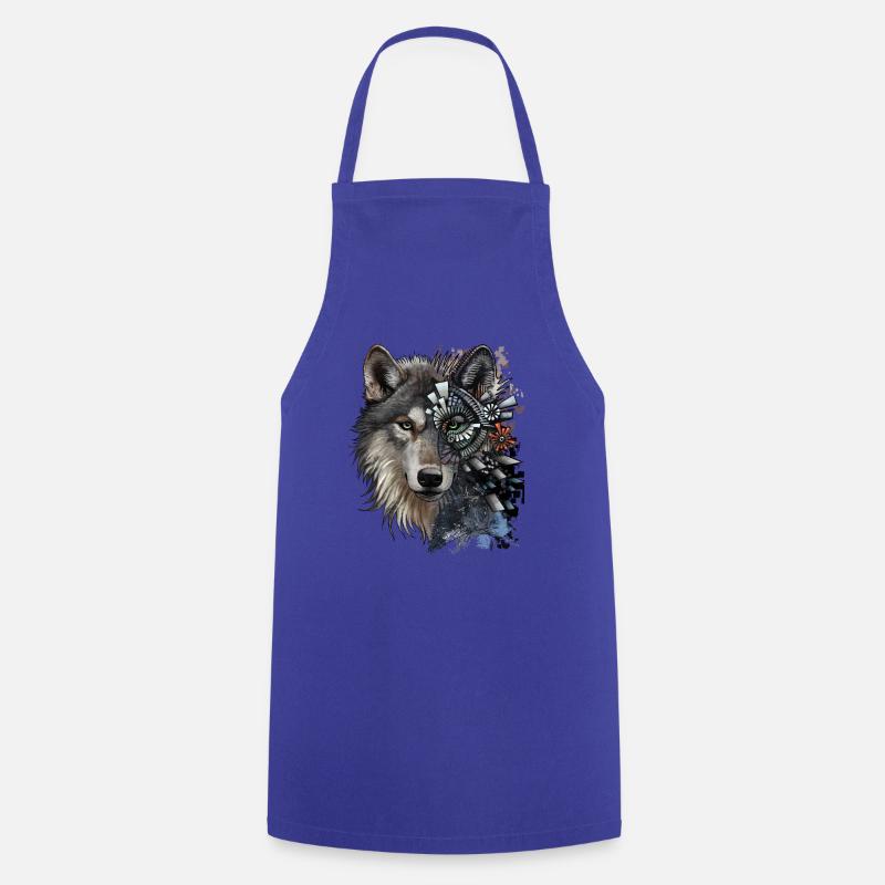 Wolf - Kochschürze - Royalblau