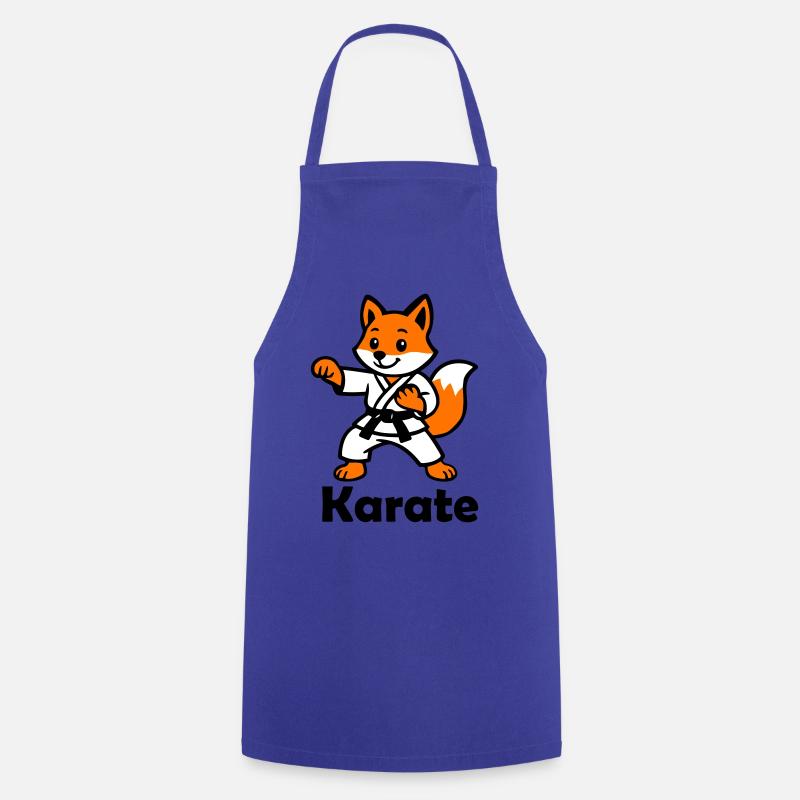 Karate Fox - Cooking Apron - royal blue