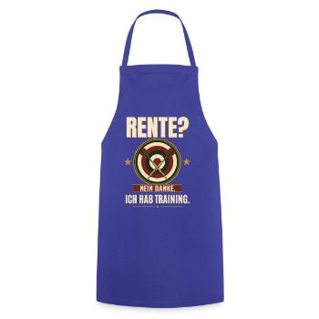 Rentner Dartspieler Retro Emblem Ruhestand Darts - Kochschürze - Royalblau - Vorne - AI Model Male 185 dark (185cm)