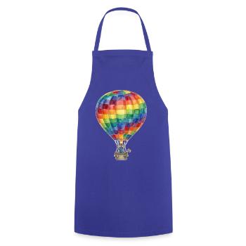 Regenbogen-Heißluftballon - Kochschürze - Royalblau - Vorne - AI Model Male 185 dark (185cm)