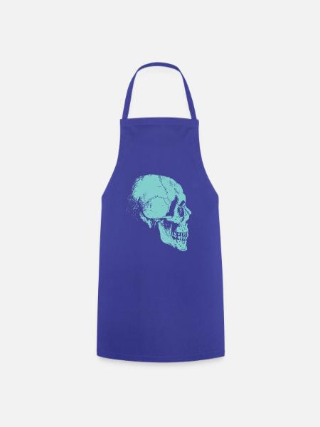 Skelett Totenkopf Bones - Kochschürze - Royalblau