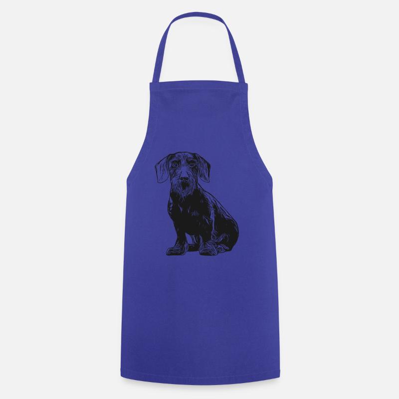teckel à poil dur, teckel, teckel, teckel, chien de chasse - Tablier de cuisine - bleu royal