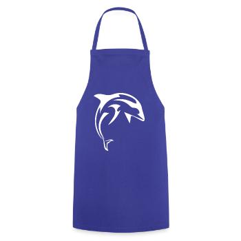 Dolphin dolphins - Cooking Apron - royal blue - Front - AI Model Male 185 dark (185cm)