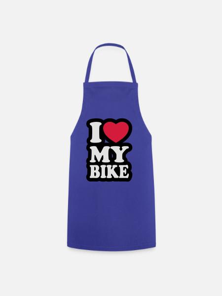 I love my bike - Cooking Apron - royal blue