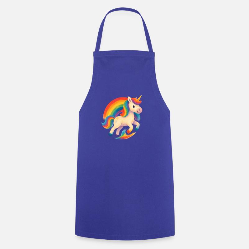 Rainbow Unicorn Dance - Cooking Apron - royal blue