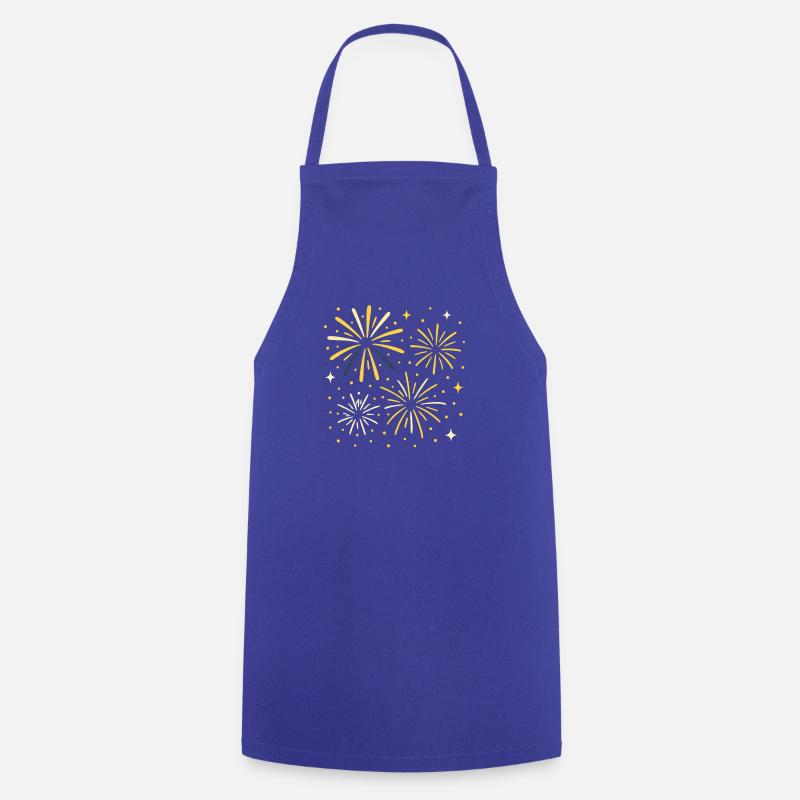 Fireworks - Cooking Apron - royal blue