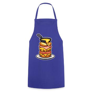 Raclette with Melting Mountain Cheese and Fondue - Cooking Apron - royal blue - Front - AI Model Male 185 dark (185cm)