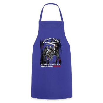 Einmal mit Profis war früher... - Kochschürze - Royalblau - Vorne - AI Model Male 185 dark (185cm)