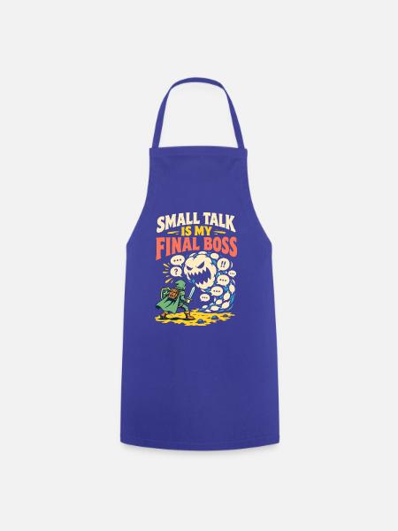Small Talk Is My Final - Kochschürze - Royalblau