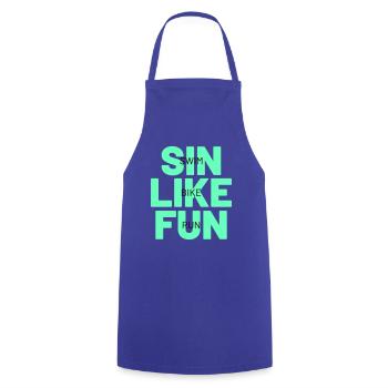 TRIATHLON sin like fun - Cooking Apron - royal blue - Front - AI Model Male 185 dark (185cm)