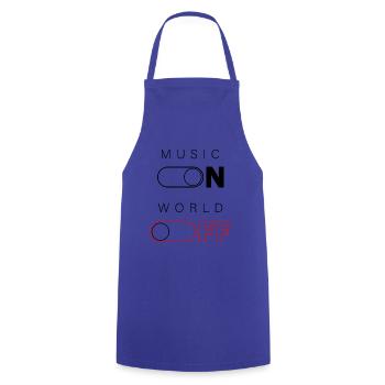 Music on World off - Kochschürze - Royalblau - Vorne - AI Model Male 185 dark (185cm)