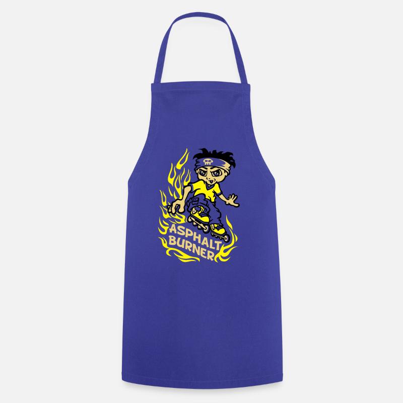 Garçon et rollers en ligne - Tablier de cuisine - bleu royal