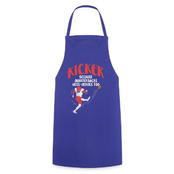 Héros Kicker Football Humour Jeu de mots Graphique sportif - Tablier de cuisine - bleu royal - Devant - AI Model Male 185 dark (185cm)