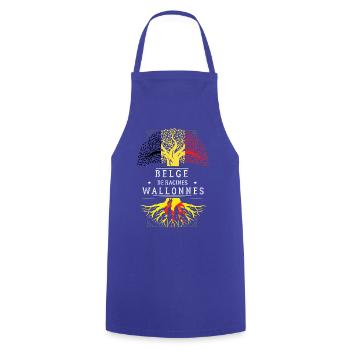 Belge De Racines Wallonnes T-Shirt Cadeau Humour - Tablier de cuisine - bleu royal - Devant - AI Model Male 185 dark (185cm)