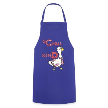 Schoolchild Duck - Cooking Apron - royal blue - Front - AI Model Male 185 dark (185cm)