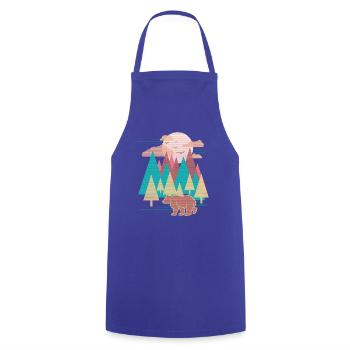 Landscape (bear) - Cooking Apron - royal blue - Front - AI Model Male 185 dark (185cm)