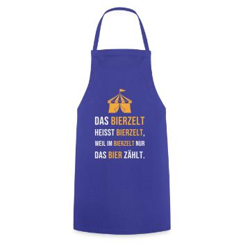 Das Bierzelt heisst Bierzelt - Festzelt Spruch - Kochschürze - Royalblau - Vorne - AI Model Male 185 dark (185cm)