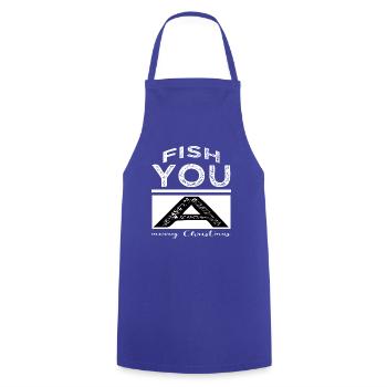 Blagues Amoureux des dinosaures Poissons Dinosaures Noël - Tablier de cuisine - bleu royal - Devant - AI Model Male 185 dark (185cm)