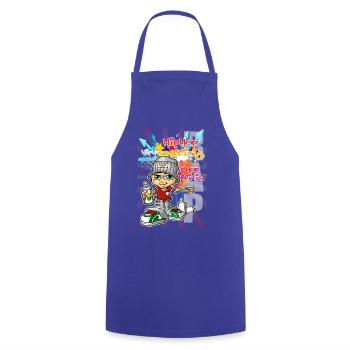 Graffiti boy with spray paint - Cooking Apron - royal blue - Front - AI Model Male 185 dark (185cm)