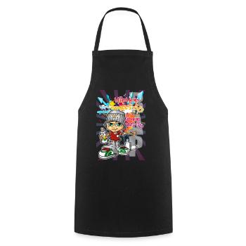 Graffiti boy with spray paint - Cooking Apron - black - Front - AI Model Male 185 dark (185cm)