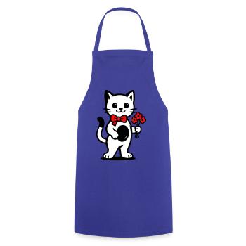 Amoureux des chats kawaii avec ruban rouge - Tablier de cuisine - bleu royal - Devant - AI Model Male 185 dark (185cm)