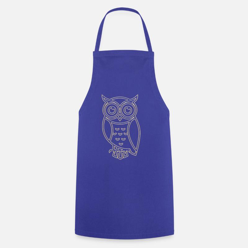 Golden Owl - Cooking Apron - royal blue