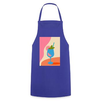 Bunter Cocktail mit Zitrone und Minze –Sommerdrink - Kochschürze - Royalblau - Vorne - AI Model Male 185 dark (185cm)