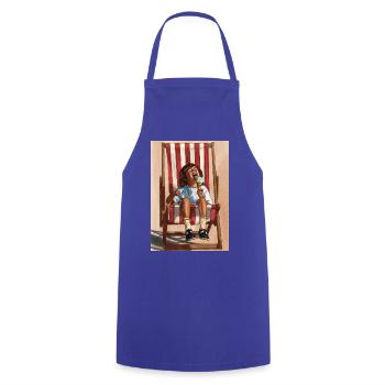 Kind, das Minzeeis isst - Kochschürze - Royalblau - Vorne - AI Model Male 185 dark (185cm)