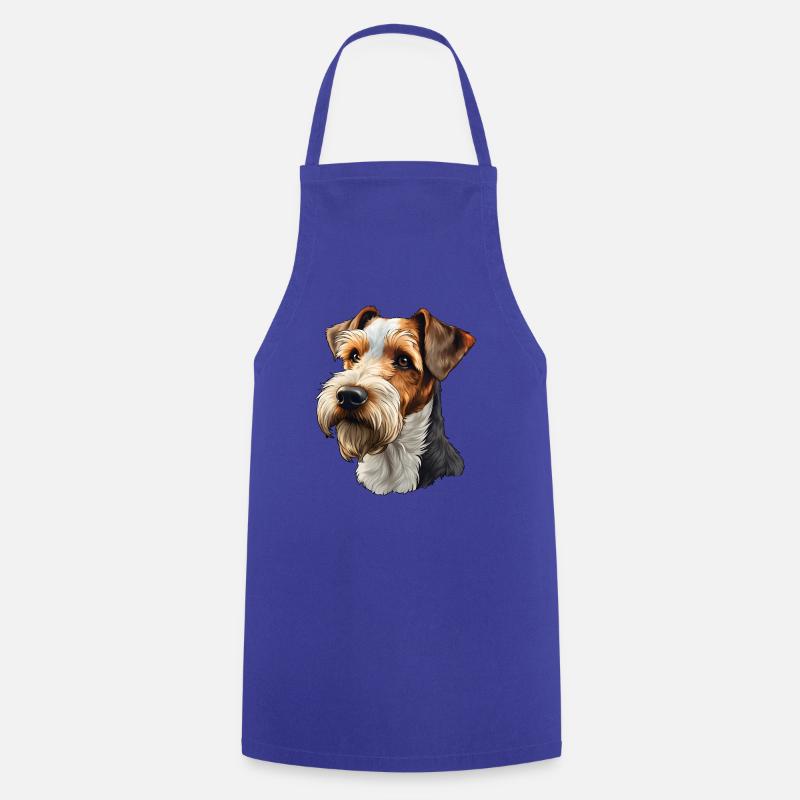 Drahthaar Foxterrier - Kochschürze - Royalblau