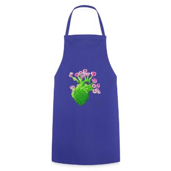 Cœur Cactus - Tablier de cuisine - bleu royal - Devant - AI Model Male 185 dark (185cm)