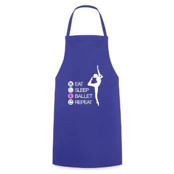 EAT SLEEP BALLET REPEAT Dance Ballettänzer Tänzer - Kochschürze - Royalblau - Vorne - AI Model Male 185 dark (185cm)